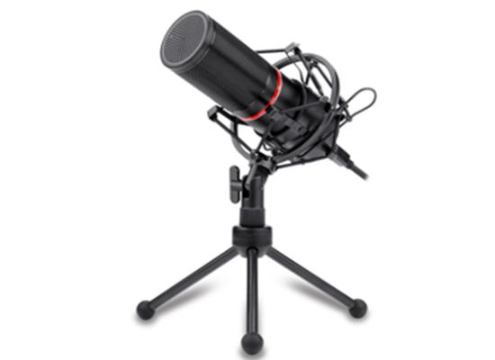Redragon BLAZAR GM300 Gaming Stream Microphone , -45±3dB Sensitivity, ≤2.2kΩ Impedance, 20Hz-20kHz, Custom Circle LED Color, 16mm Big Condenser, Tripod Stand & Windscreen Included