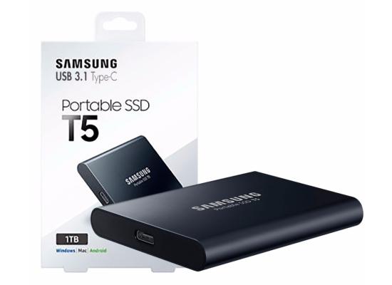 Samsung 1TB T5 USB 3.1 Type C Gen 2 Portable External SSD - Black
