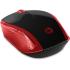 HP 200 USB Wireless Mouse with 1000 DPI Optical Sensor 2.4 GHz Wireless Cconnectivity Ambidextrous Design - Red