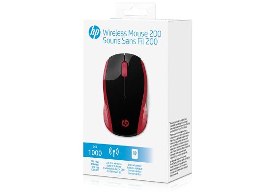 HP 200 Wireless Mouse Red USB Optical 