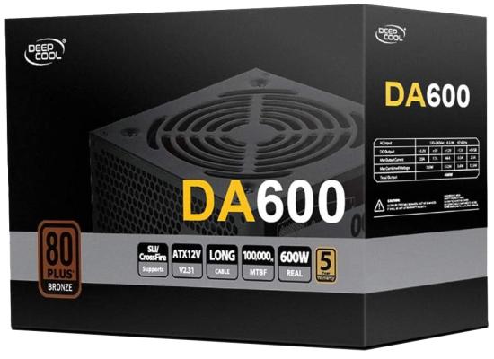 DeepCool DA600 600W 80+ Bronze ATX Power Supply Black