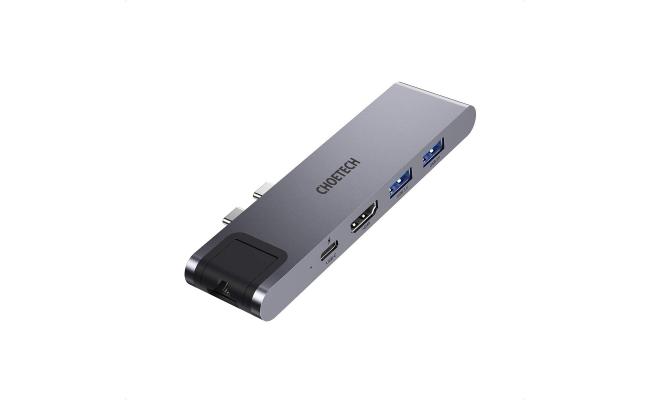 Choetech HUB-M24 7-In-2 USB-C Hub for MacBook Pro/Air USB Adapter