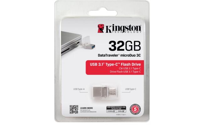 Kingston Digital 32GB Data Traveler Micro Duo USB 3C Flash Drive