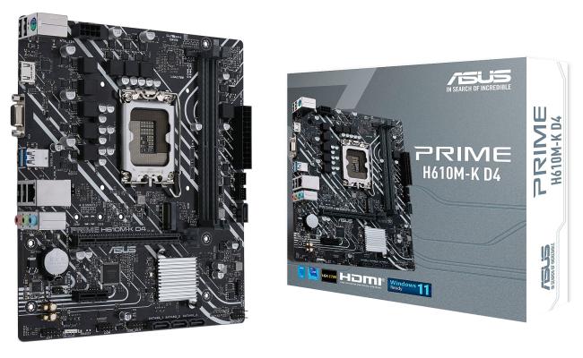 ASUS PRIME H610M-K D4 Intel 12th Gen Motherboard PCIe 4.0 DDR4 1xM.2 slots USB 3.2 Gen 1