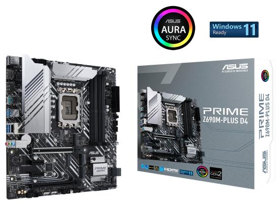 ASUS Prime Z690M-Plus Intel 12th Gen Motherboard PCIe 5.0 DDR4 3x M.2 USB Type-C
