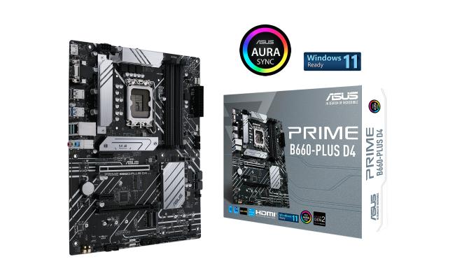 ASUS PRIME B660-PLUS D4 Intel 12th Gen Motherboard PCIe 4.0 DDR4 3xM.2 slots USB Type-C
