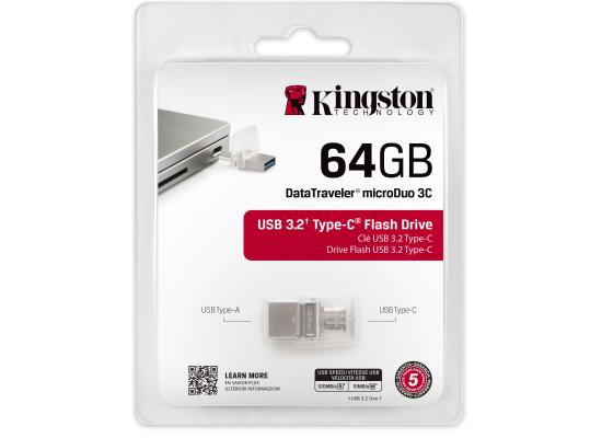 Kingston Digital 64GB Data Traveler Micro Duo USB 3C Flash Drive