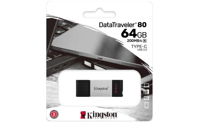 Kingston DataTraveler 80 64GB USB Type-C Flash Drive -  Metal