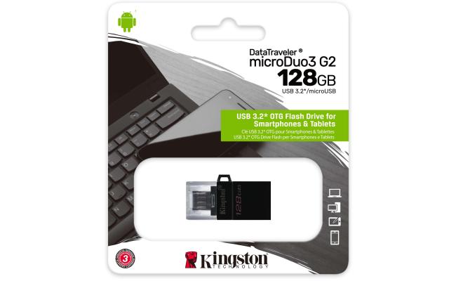 Kingston DataTraveler microDuo3 G2 128GB microUSB & USB Type-A For Android OTG