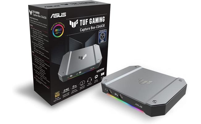 ASUS TUF CU4K30 Gaming Video Capture Card 4K/2K/1080p 120 HDR Record & Stream with PC, PS5, Xbox, Switch