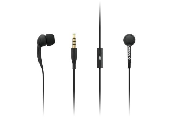 Lenovo 100 in-Ear Headphone Wired w/ Mic Noise Isolating 3 Ear Cup Sizes, Windows, Mac, Android