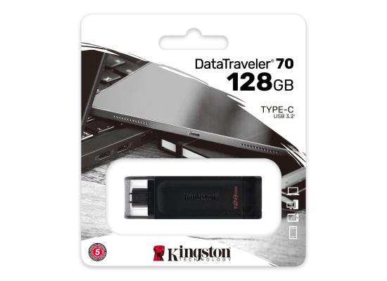 Kingston DataTraveler 70 128GB Portable & Lightweight USB-C Flash Memory , Black