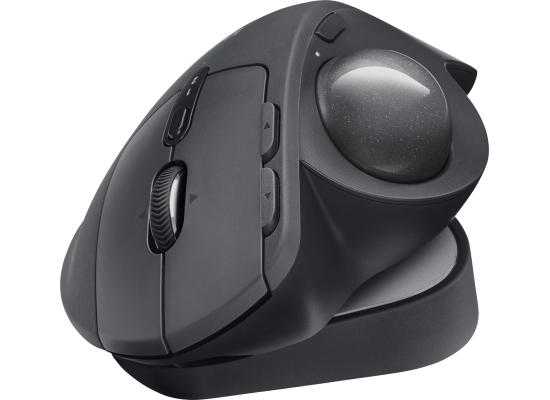 Logitech MX ERGO Advanced Wireless Trackball Mouse Adjustable Ergonomic Design Rechargeable 20% Less Muscle Fatigue Hand , Wrist & Forearm- Graphite