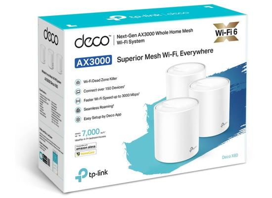 TP-LINK Deco DX60 AX3000 Whole Home Mesh Wi-Fi 6 (3-Pack)