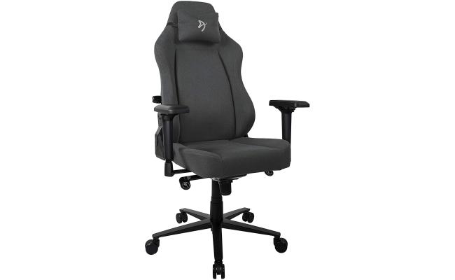 Arozzi Primo Premium Woven Fabric Gaming/Office Chair Built in Lumbar Support Chair - Black w/ Grey Logo