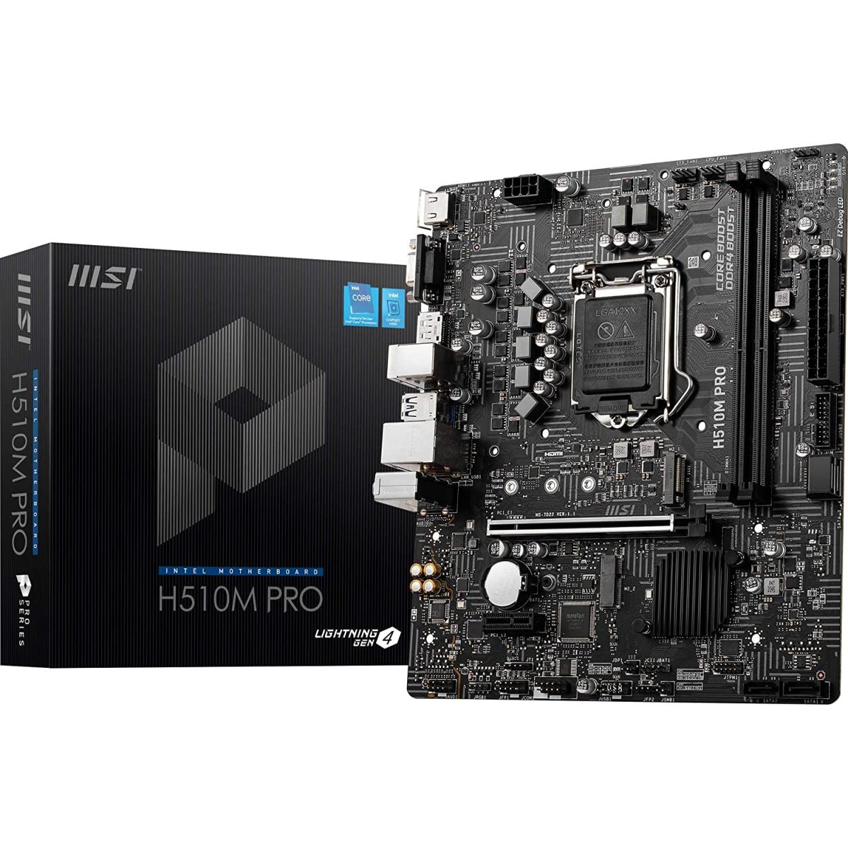 MSI H510M PRO ProSeries Intel H510 M.2 Micro ATX Motherboard | H510M ...