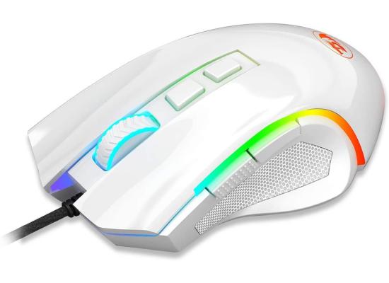 Redragon Griffin M607 Wired USB Gaming Mouse with 7 Programmable Buttons / 7200 DPI/RGB Lighting for Windows/Mac PC - White