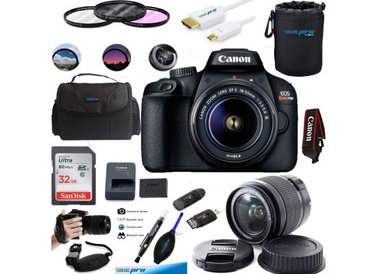 EOS Rebel T100 Digital SLR Camera with 18-55mm Lens Kit + Essential Accessories Bundle