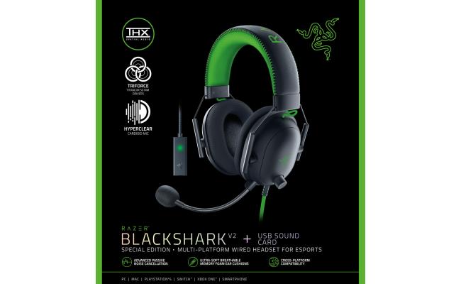 Razer BlackShark V2 SE Gaming Headset THX Spatial Audio w USB Sound Card
