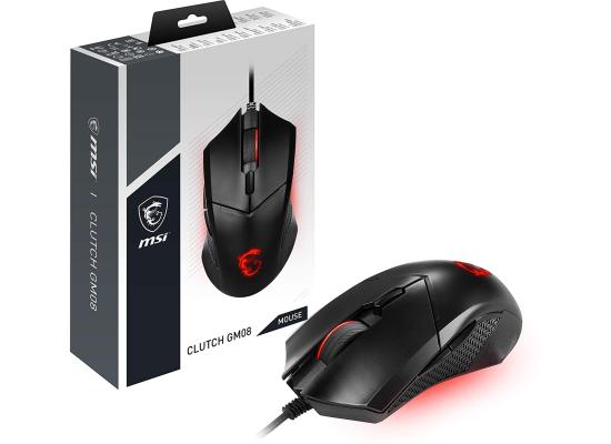MSI Clutch GM08 4200 DPI Optical Wired Gaming Mouse with Red LED