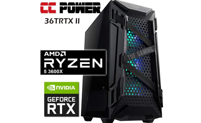 CC Power 36TRTX II Gaming PC 5Gen AMD Ryzen 5 w/ RTX 3060 TI w/ Cooler