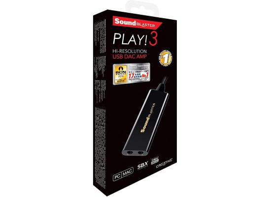 Creative Labs Sound Blaster Play! 3 USB Sound Adapter for Windows & Mac