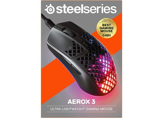 SteelSeries Aerox 3 Wired Optical Ultra-lightweight Design - Black