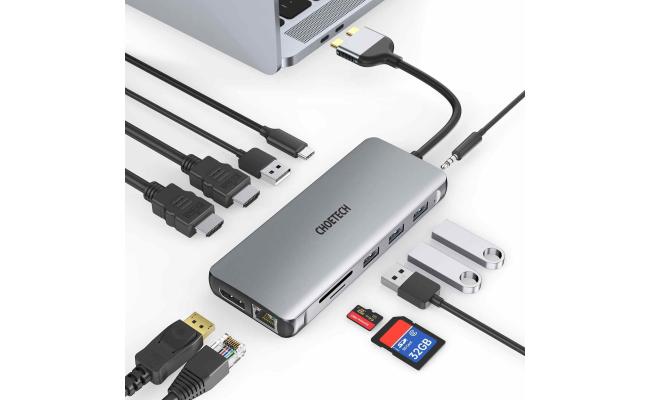 Choetech HUB-M25 12 In 2 Laptop USB C Docking Station Dual Monitor For Mac Pro Choetech HUB-M25 12 In 2 Laptop USB C Docking Station Dual Monitor For Mac Pro