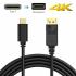 Prime USB 3.1 Cable Type C to DP male 2m Support 4K Black