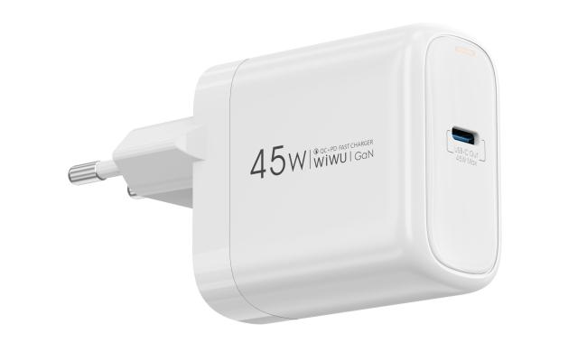 WiWU Wi-U035 Ark Wall Charger 45W PD GaN Fast Charger - White