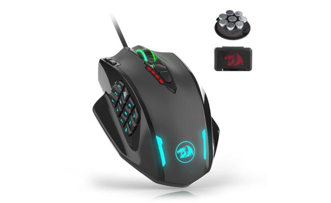 Redragon M908 Impact RGB LED MMO Gaming Mouse with 12 Side Buttons, Optical Wired Ergonomic Mouse with Max 12,400DPI, High Precision, 18 Programmable Macro Shortcuts, Comfort Grip Redragon M908 Impact RGB LED MMO Gaming Mouse with 12 Side Buttons, Optical Wired Ergonomic Mouse with Max 12,400DPI, High Precision, 18 Programmable Macro Shortcuts, Comfort Grip