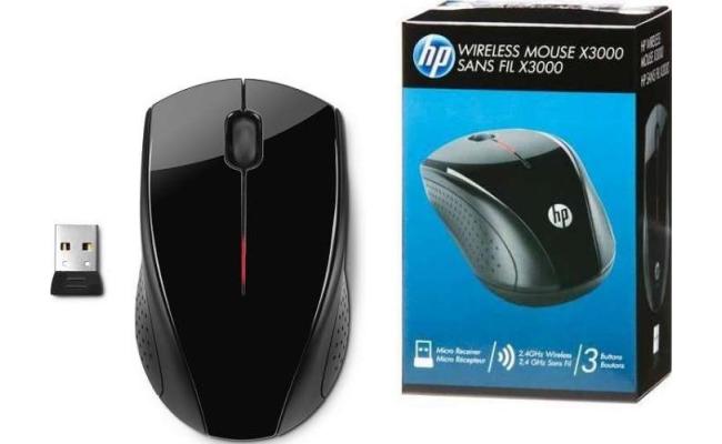HP x3000 Wireless Mouse w/ USB Adapter , Black HP x3000 Wireless Mouse w/ USB Adapter , Black