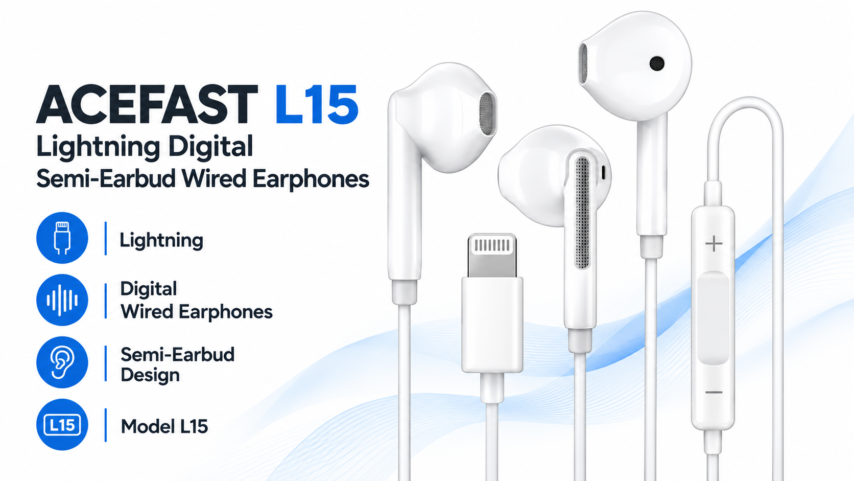 ACEFAST L15 Lightning Digital Semi-Earbud Wired Earphones Overview