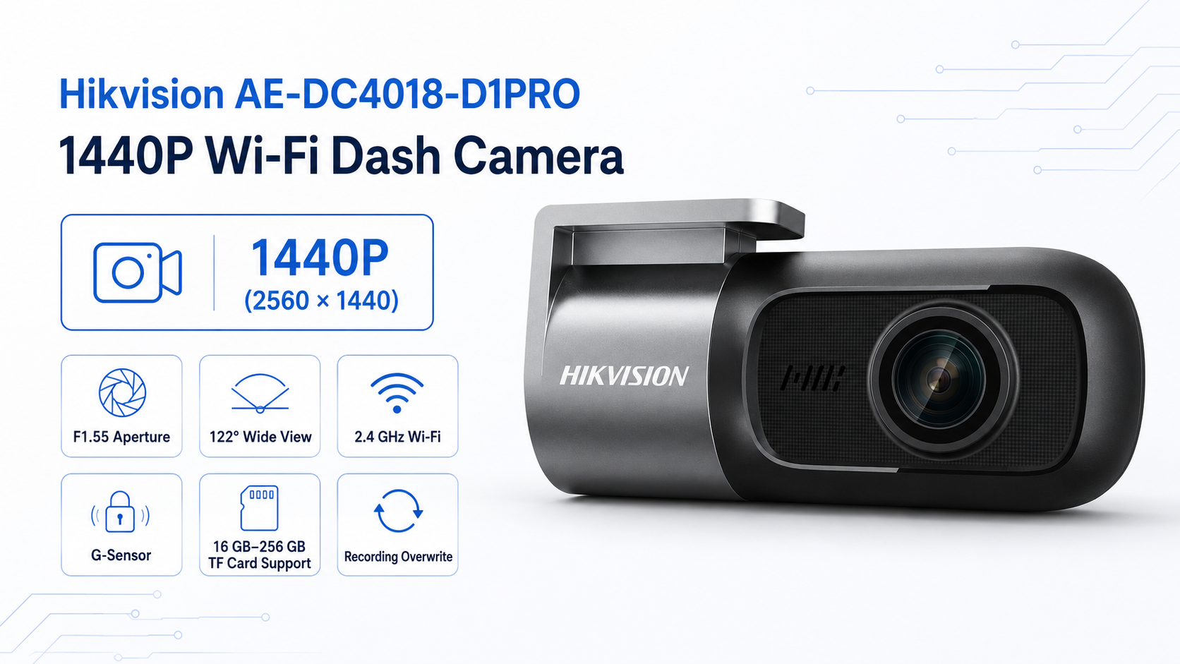 Hikvision AE-DC4018-D1PRO 1440P Wi-Fi Dash Camera Overview