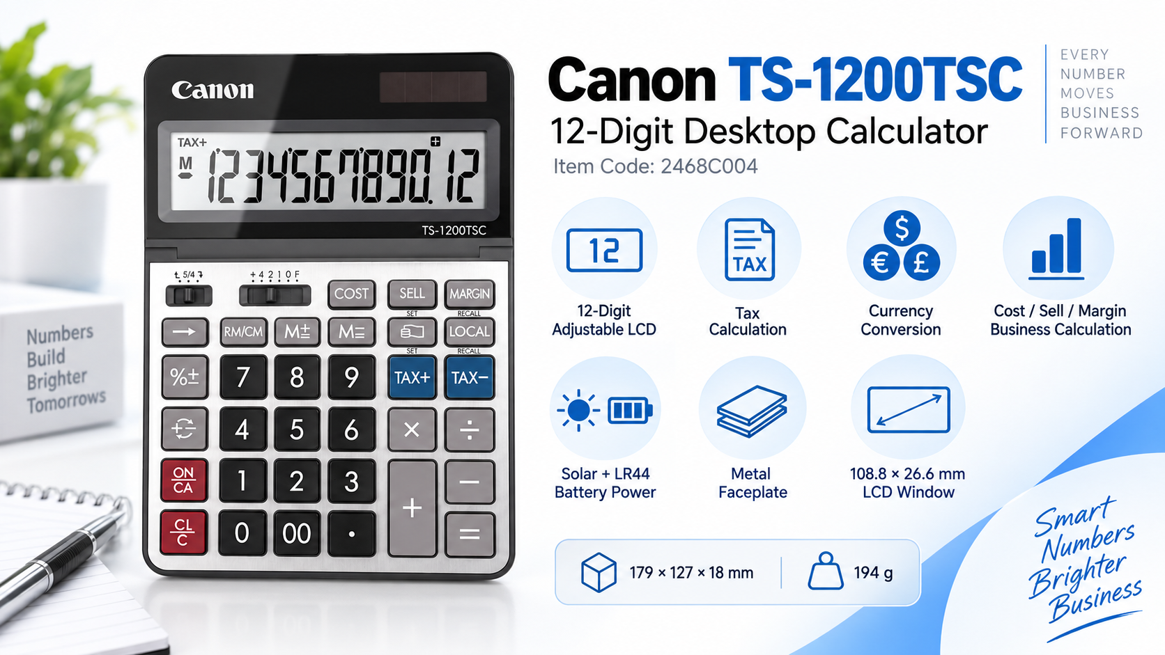 Canon TS-1200TSC 12-Digit Desktop Calculator Overview