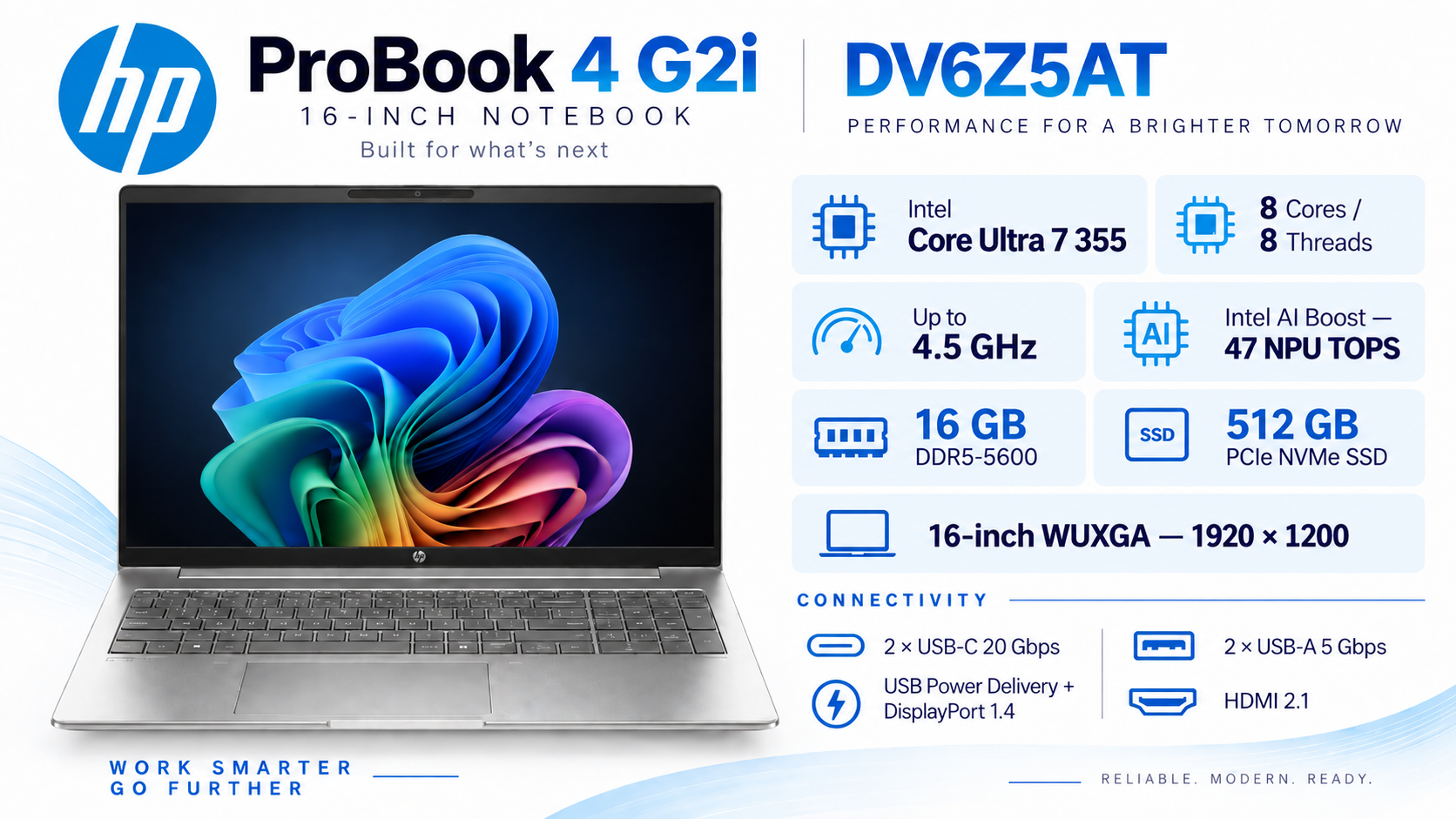 HP ProBook 4 G2i 16-inch Next Gen AI PC Core Ultra 7 355 16GB 512GB Overview