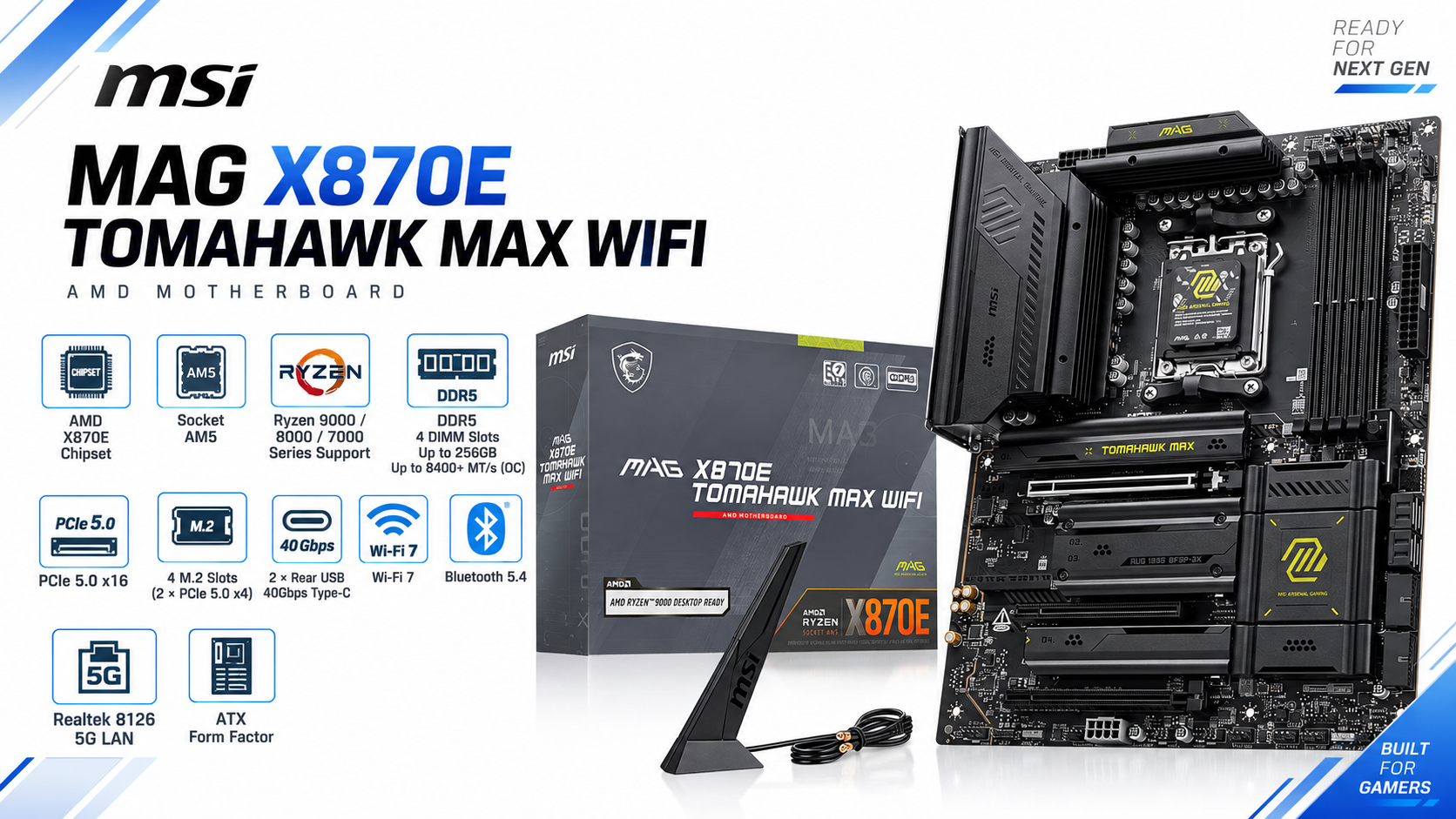 MSI MAG X870E TOMAHAWK MAX WIFI ATX AM5 Motherboard Overview