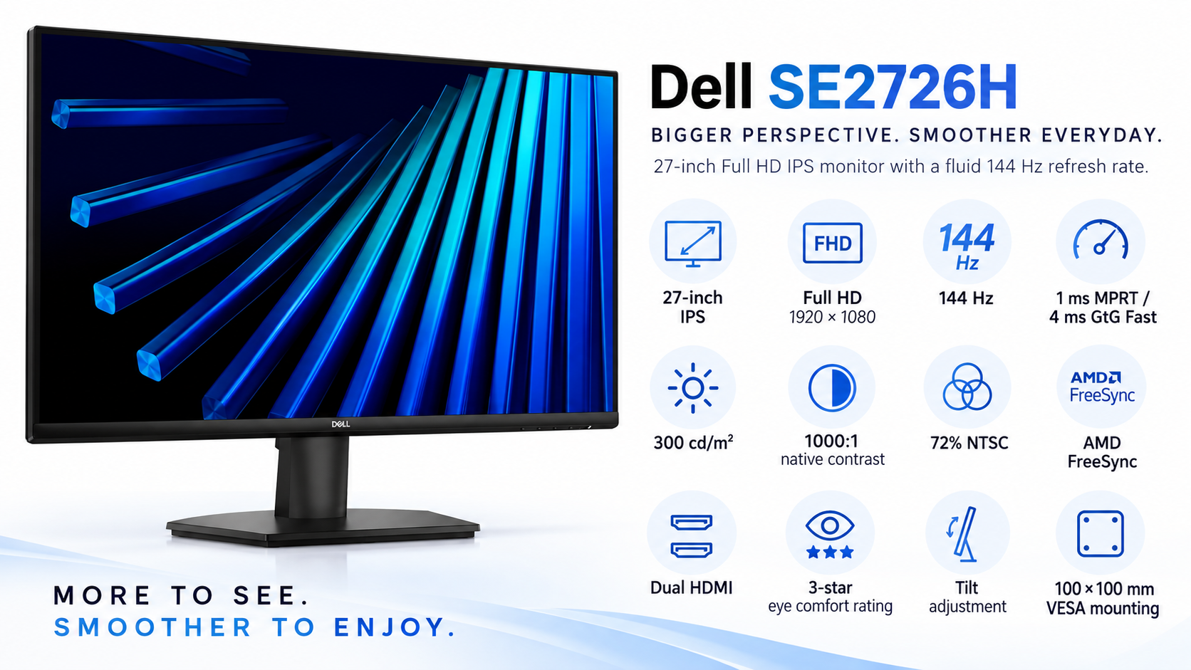 Dell SE2726H 27-inch FHD IPS 144Hz Monitor Overview