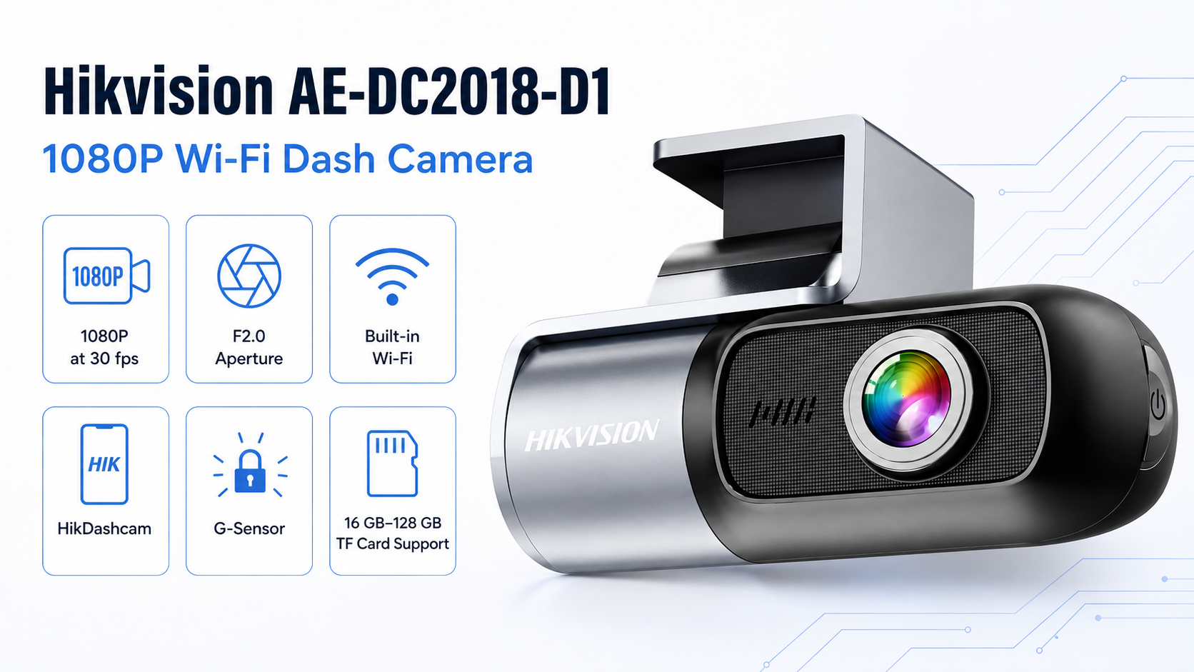 Hikvision AE-DC2018-D1 1080P Wi-Fi Dash Camera Overview