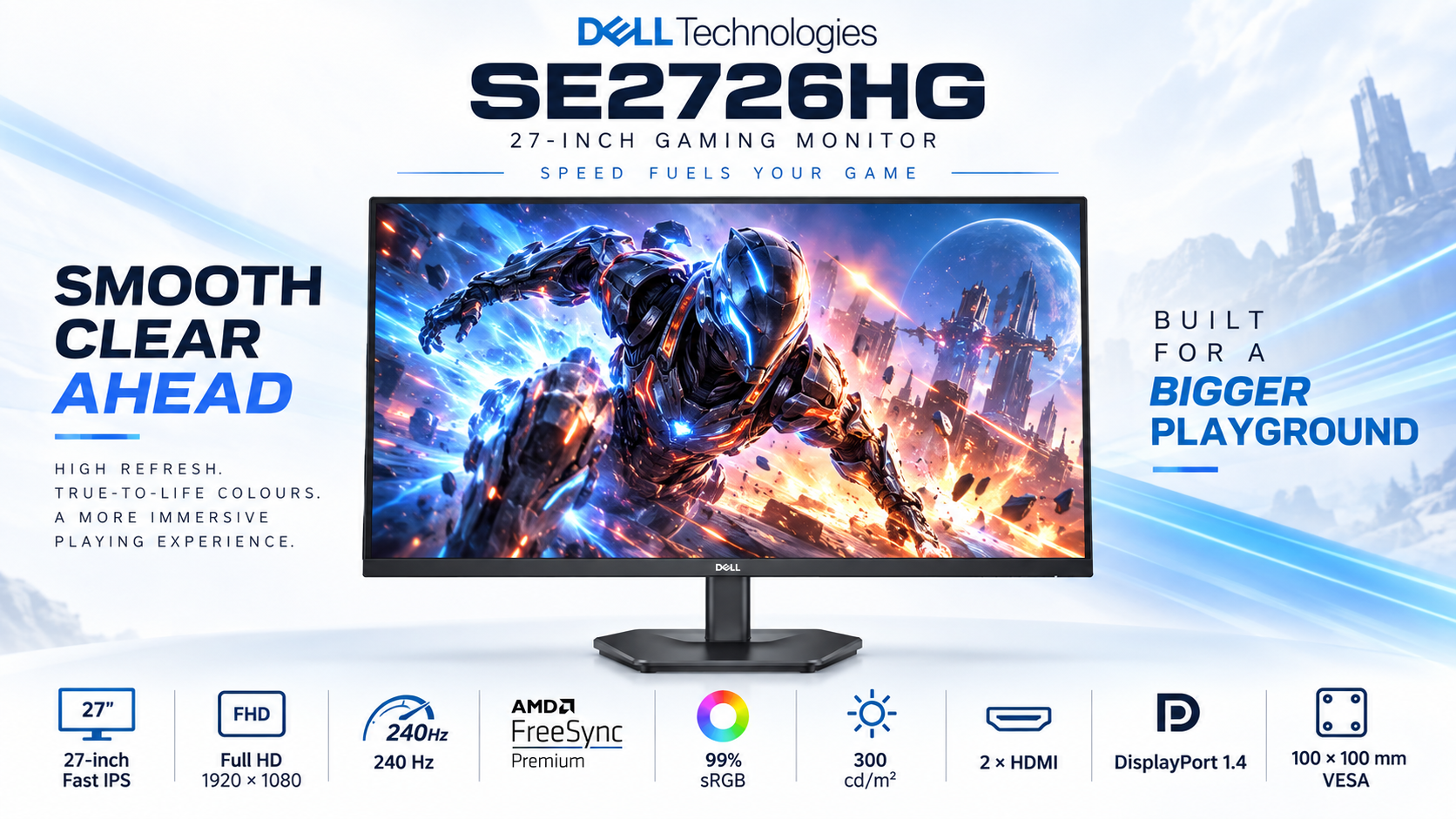 Dell SE2726HG 27-inch FHD 240Hz Fast IPS Monitor Black Overview