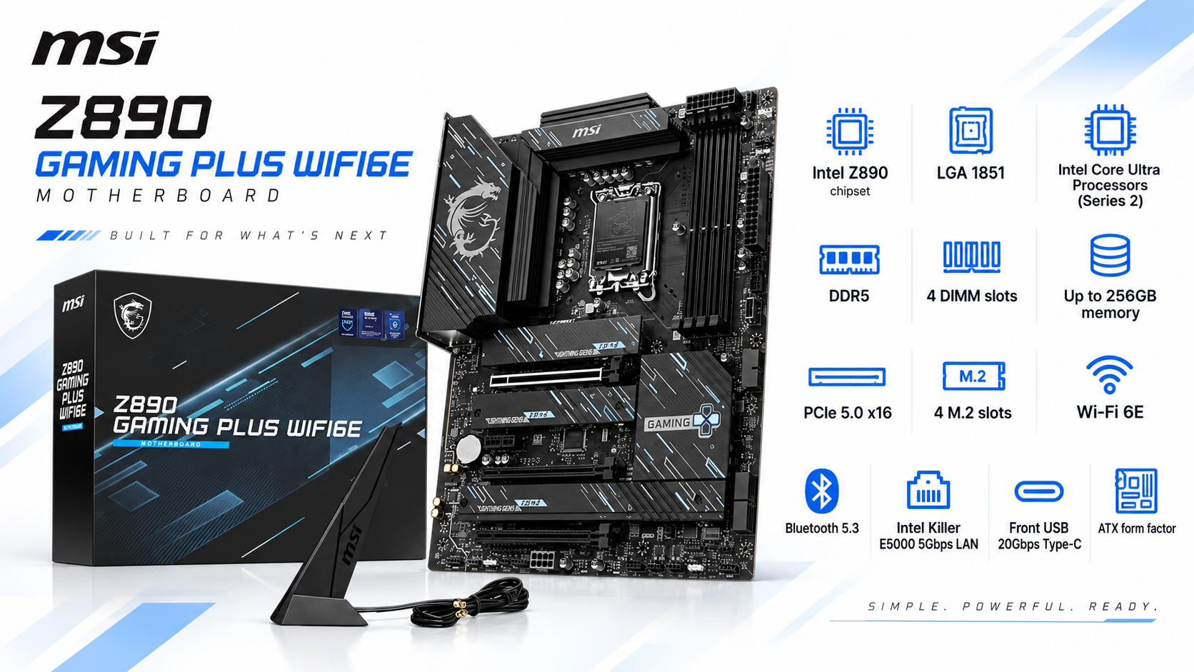 MSI Z890 GAMING PLUS WIFI6E ATX LGA 1851 Motherboard Overview