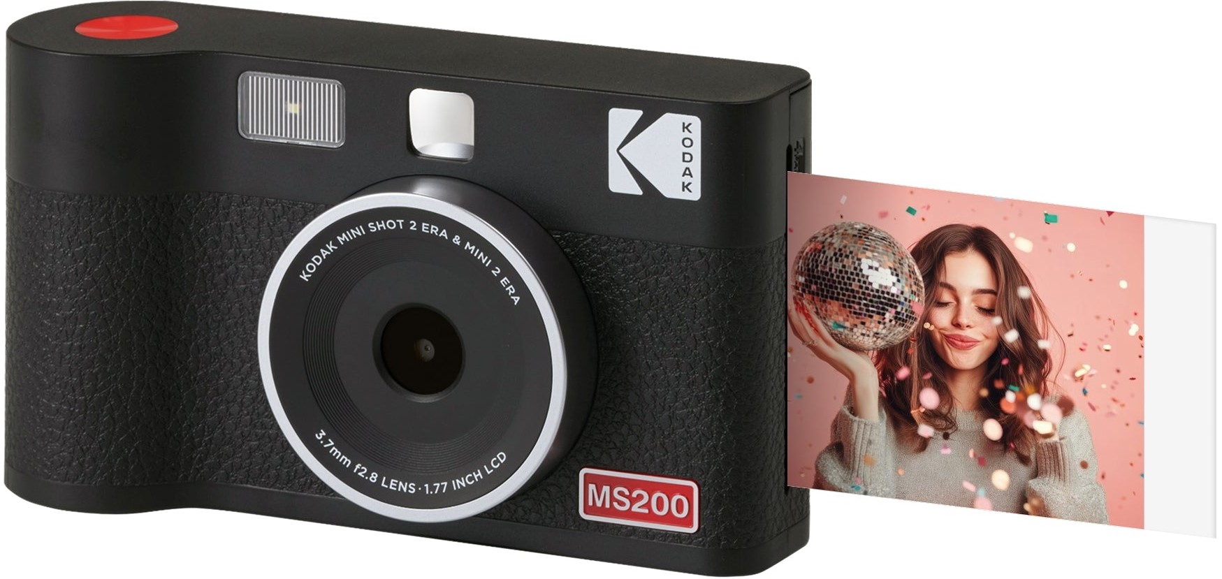 KODAK Mini Shot 2 Era MS200 2-in-1 Instant Camera and Photo Printer Black Overview
