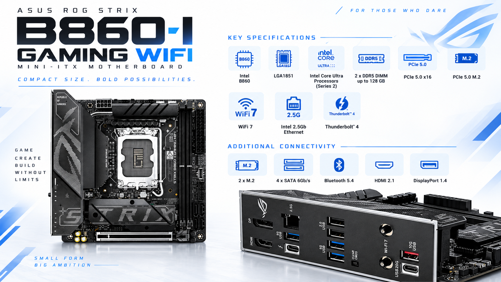 ASUS ROG Strix B860-I Gaming WiFi Mini-ITX Motherboard Overview