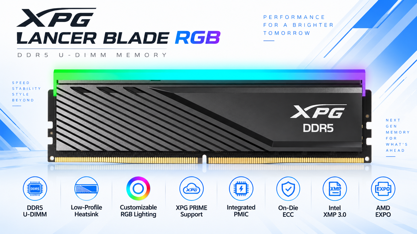 XPG LANCER BLADE RGB DDR5 U-DIMM Memory Overview