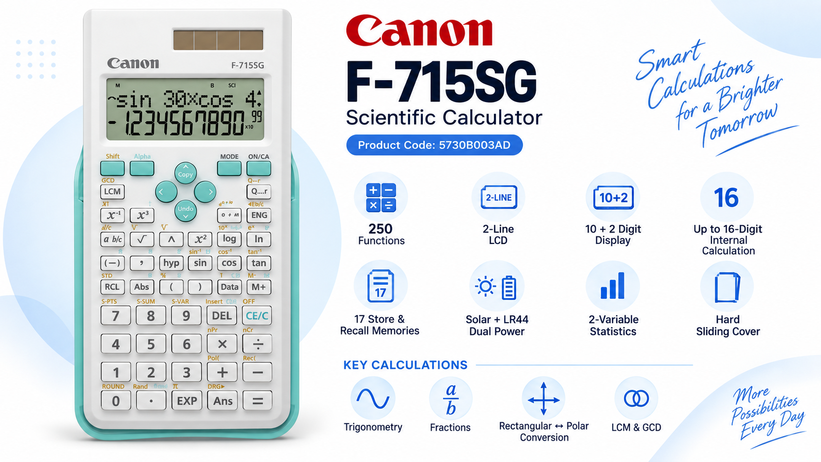 Canon F-715SG Scientific Calculator Black Overview