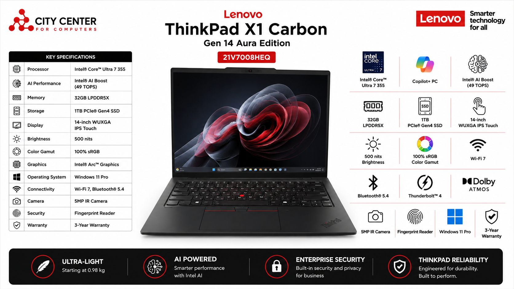 Lenovo ThinkPad X1 Carbon Gen 14 Aura Edition Overview