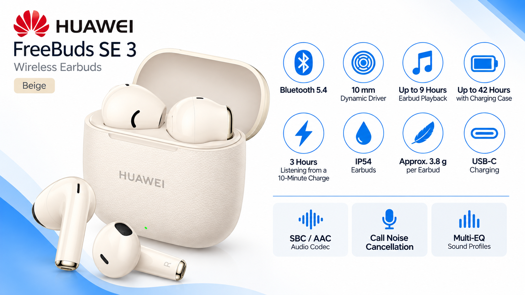 HUAWEI FreeBuds SE 3 Wireless Earbuds Overview