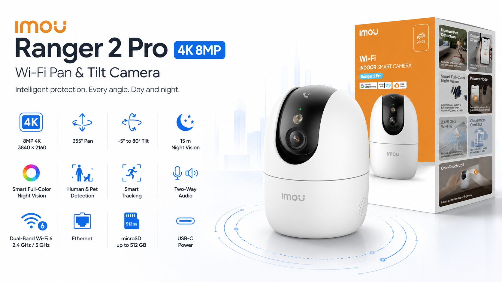 IMOU Ranger 2 Pro 4K 8MP Wi-Fi Pan & Tilt Camera Overview