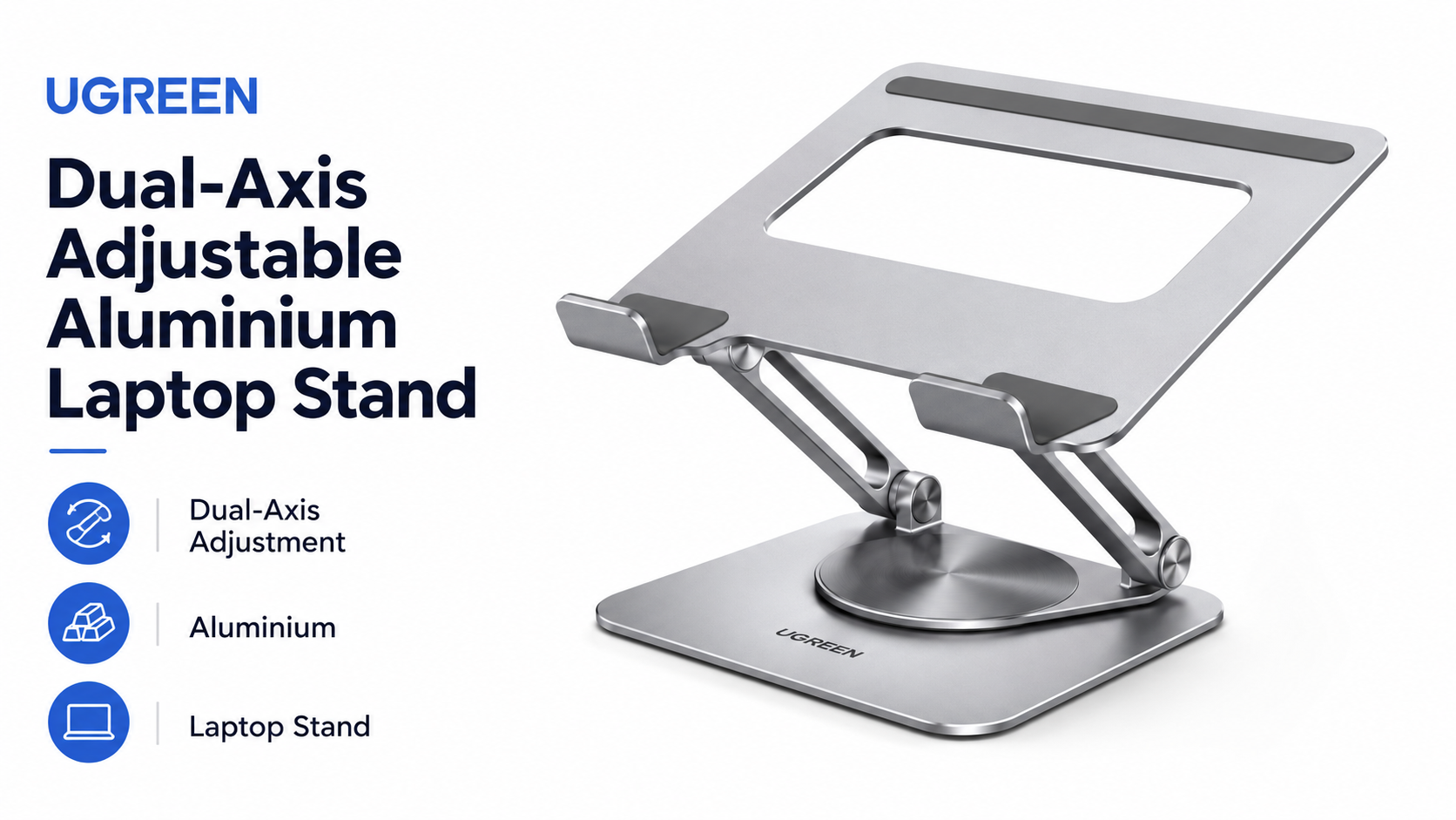 UGREEN Dual-Axis Adjustable Aluminium Laptop Stand Overview