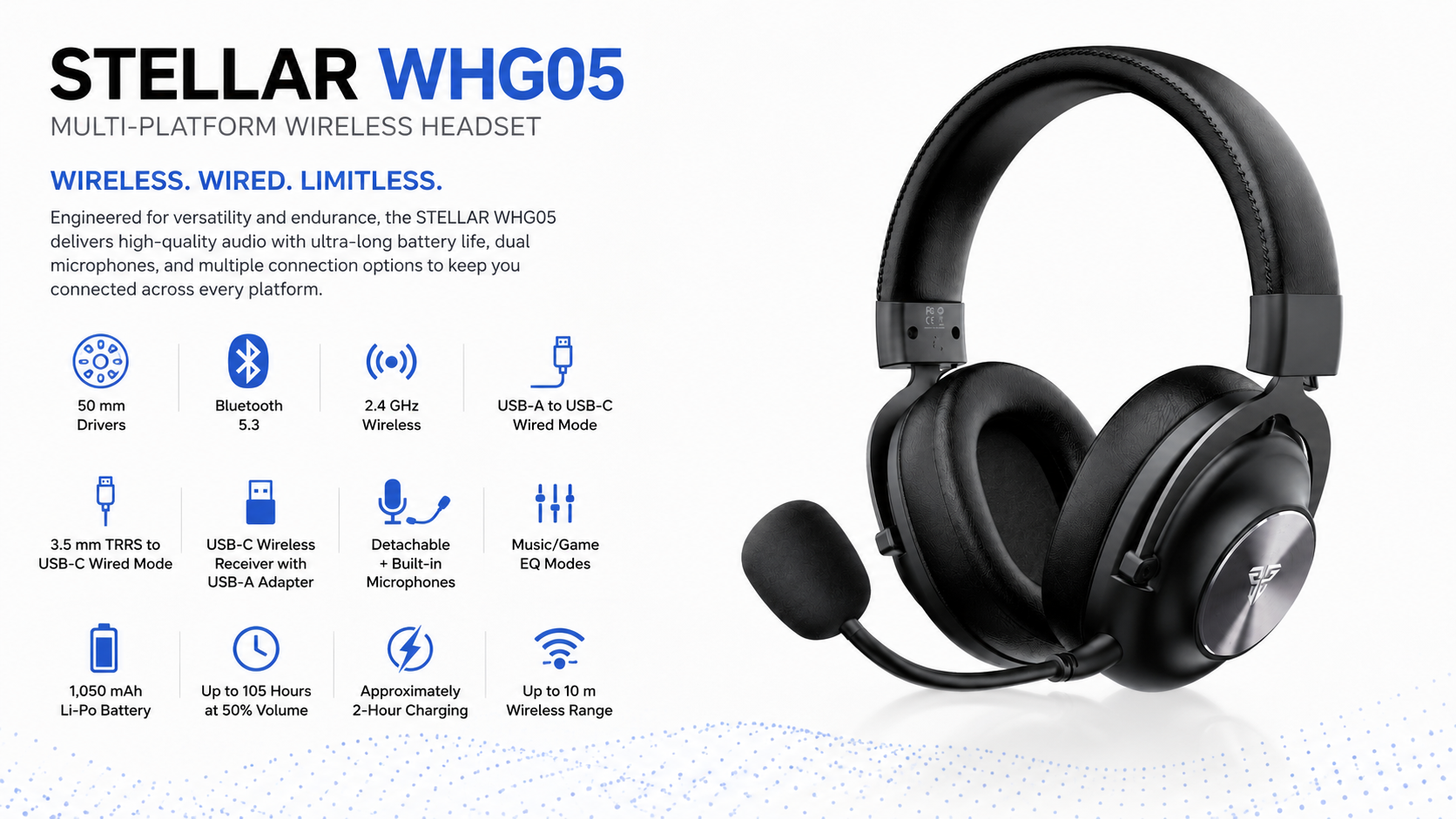 Fantech STELLAR WHG05 Multi-Platform Wireless Headset Overview